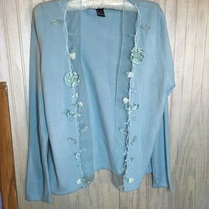 Lady’s vintage  sweater size L ribbon and bead